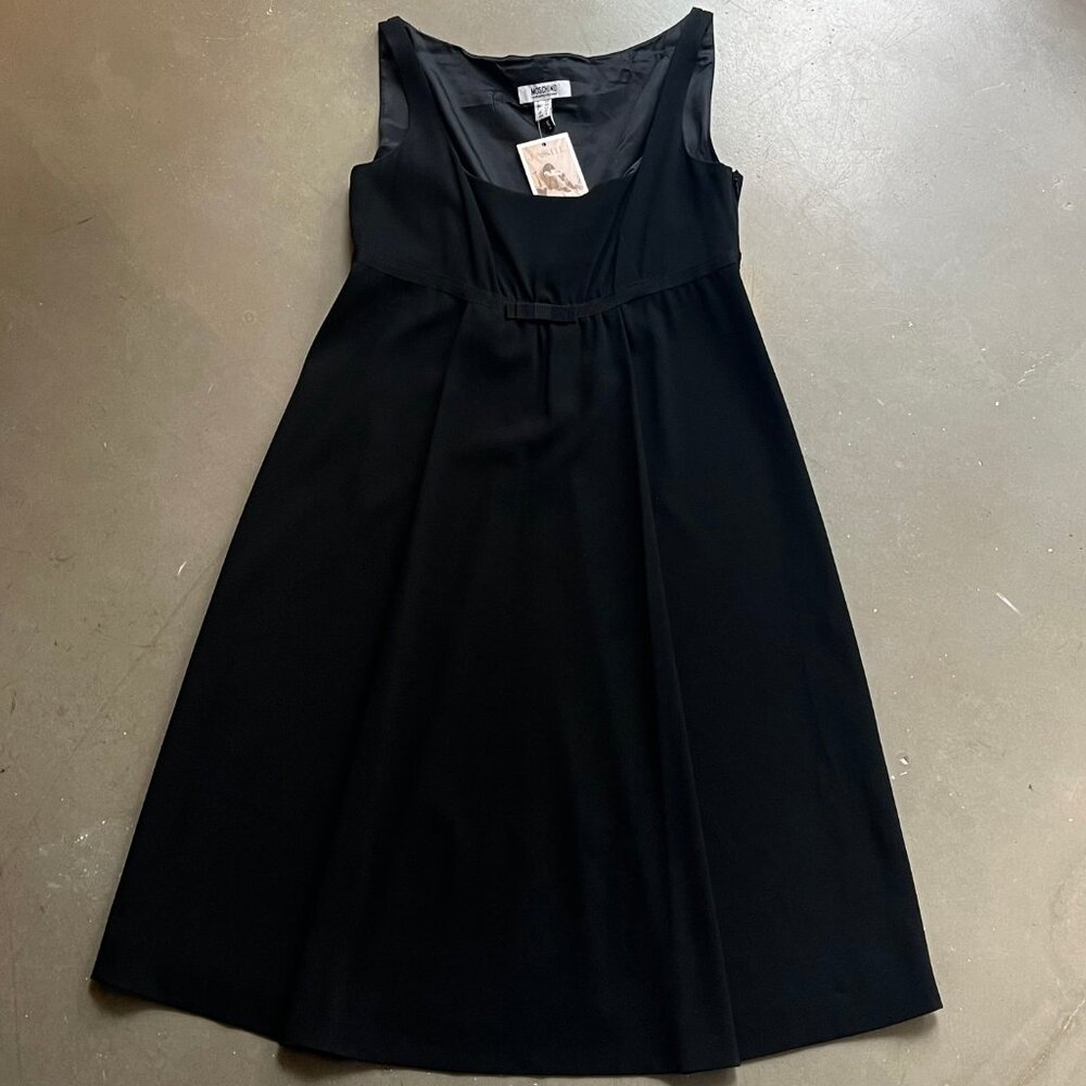 Black Moschino Cheap & Chic a-line square neck mini shift dress